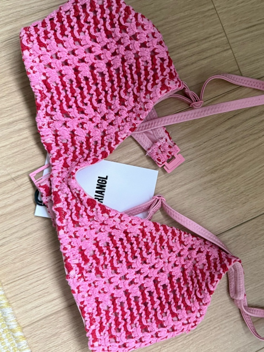 NWT Triangl Pink Crochet Bikini Set Maia Alina S+ XS - Picture 10 of 10